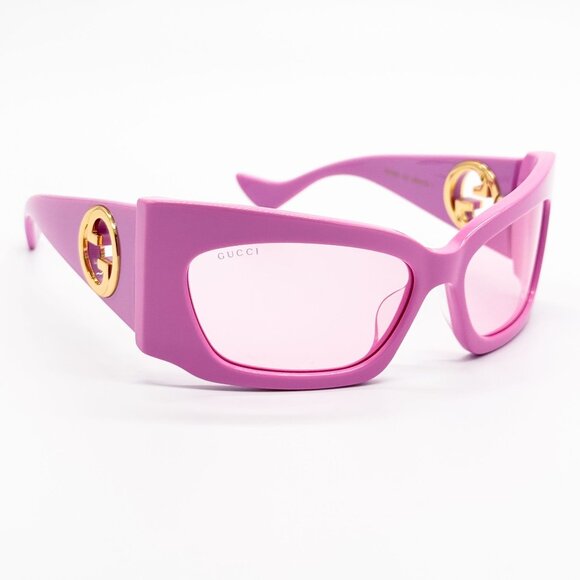 NEW GUCCI GG1412S 003 PINK SHIELD WOMEN SUNGLASSES GUCCI - Picture 1 of 12